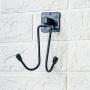 Resim Kendiliğinden Yapışkanlı Siyah Paslanmaz Metal Bornoz Ve Havlu Askılığı 