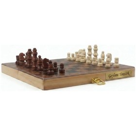 Resim Kişiye Özel İsim Yazılabilir Lüks Ahşap 3ü1 Arada Satranç Dama Tavla Seti Kilitli 29cm Premium Takım 