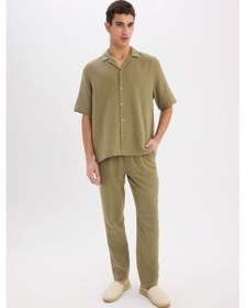 Resim DeFacto %100 Pamuk Relax Fit Rahat Kesim Yazlık Müslin Kısa Paça Pamuklu Jogger Pantolon D6144AX25SMKH436 