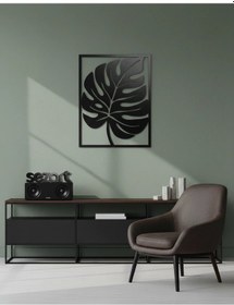 Resim Tropikal Yaprak Desenli Metal Tablo 