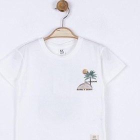 Resim Nk Kids Erkek Bebek Desert Pamuklu Sırtı Baskılı Tshirt-15658 Ekru 