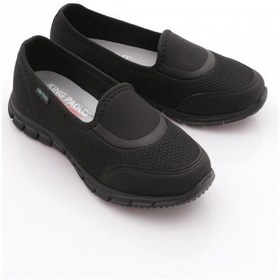 Resim King Paolo B5044 Kadın Krakers Keten Comfort Babet Siyah 