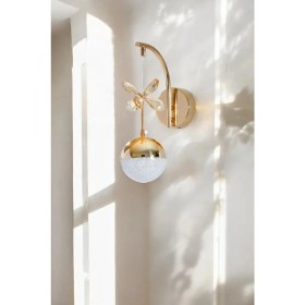 Resim Şık Sarkıt 3 Renk Gold Kaplama Oturma Yatak Mutfak Çocuk Odası Duvar LED Aplik 