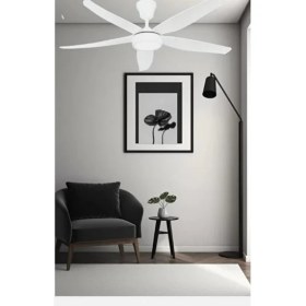 Resim Helios HS-9306 Rigel 85W 3 Kademeli Ledli Uzaktan Kumandalı Dekoratif 5 Pervaneli Tavan Vantilatörü Beyaz 