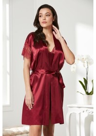 Resim Pierre Cardin Saten Dantelli Gecelik Sabahlık Takım 4438 001 
