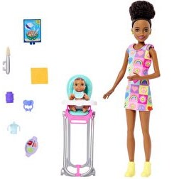 Resim Barbie Bebek Bakıcılığı Oyun Seti HTK34 