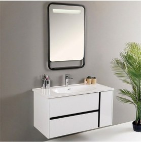 Resim Kobos Linear 100 Cm Banyo Dolabı Seti Bianco Beyaz 