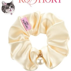 Resim İnci Detaylı Saç Tokası Clıo Pearl Hair Scrunchie Luxury Koshort Krem 