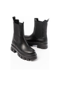 Resim Fz-299 Siyah Yüksek Tabanlı Lastikli Günlük Kadın Bot Acı Kahverengi 