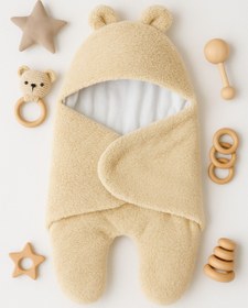 Resim Kiddy Boo 0-12 Ay Aralığı Peluş Welsoft Kumaş Kundak Bebek Battaniye 
