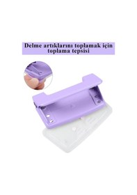 Resim Lila Delgeç Metal 1 Adet 10 Sayfa Enerji Tasaruflu Delegeç Perfaratör Kağıt Delgeci 1 Paket Lila 