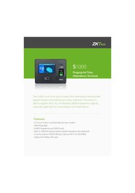 Resim ZK TECO S1000 PARMAKİZİ PERSONEL TAKİP SİSTEMİ PROGRAM DAHİL 