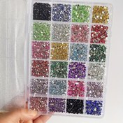 Resim 9000 adet Çeşitli 2mm-6mm Parıltılı Düz Arka Taşlar - Tırnak Sanatı, Yüz Dekoru, Ayakkabı, Giyim, Kozmetik ve Çantalar için DIY Moda Aksesuarları, Tırnak Sanatı Malzemeleri | Renkli Taşlar | Dayanıklı Taşlar, Taşlı Tırnaklar 