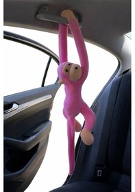 Resim Elleri Yapışan Oyun Ve Uyku Arkadaşı Peluş Maymun Oyuncak Sarılan Maymun M0009 Pembe 