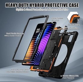 Resim Fogy Xiaomi Poco Pad X1 11.2 inç 2026 için Uyumlu Kılıf Tank Zırh Silikon Askılı Standlı Kılıfı 
