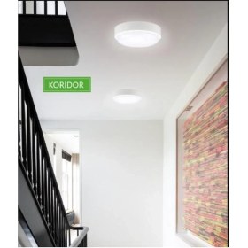 Resim Hepta Collection Ucuz Geldi Banyo Tavan Lambası Artos 20W Yuvarlak Beyaz Balkon Lambası 6400K Beyaz LED Işık Teras Du 