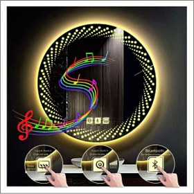 Resim GLOBAL LED MIRROR 60 Cm Günışığı Ledli Tasarım Kumlamalı Dokunmatik Bluetoothlu Buğu Önleyicili Makyaj Banyo Aynası 