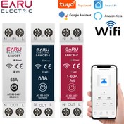 Resim Tuya WiFi Akıllı Devre Kesici MCB Zamanlayıcı 1P + N 63A Güç Enerjisi kWh Gerilim Akım Ölçer Koruyucu Sesli Uzaktan Kumanda Anahtarı, KULAK ELEKTRİK 