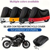 Resim 190T Polyester Motosiklet Örtüsü - Güneş Koruma, Kum Geçirmez, UV Dirençli, Dayanıklı ve Hava Koşullarına Dayanıklı, Çoğu Motosiklet için Uygun, Motosiklet Örtüsü, Açık Hava Spor Ekipmanları, Şık Tasarım, Yüksek Kaliteli Malzeme 