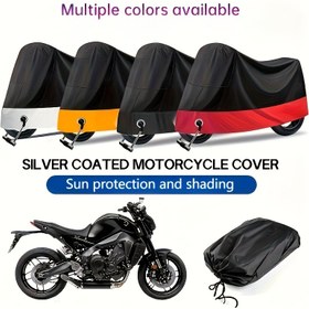Resim 190T Polyester Motosiklet Örtüsü - Güneş Koruma, Kum Geçirmez, UV Dirençli, Dayanıklı ve Hava Koşullarına Dayanıklı, Çoğu Motosiklet için Uygun, Motosiklet Örtüsü, Açık Hava Spor Ekipmanları, Şık Tasarım, Yüksek Kaliteli Malzeme 