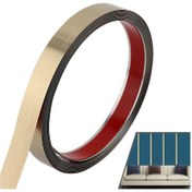 Resim Monyee Stüdyo Duvarı Tavan Mobilya Kenar Tamiratı İçin 600mm X 50mm Otomatik Yapışkan Paslanmaz Çelik Dekoratif Şerit 