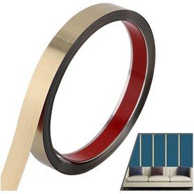 Resim Monyee Stüdyo Duvarı Tavan Mobilya Kenar Tamiratı İçin 600mm X 50mm Otomatik Yapışkan Paslanmaz Çelik Dekoratif Şerit 