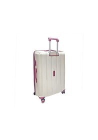 Resim Mçs Bavul Büyük Ve Kabin 2li Set Kırılmaz Silikon Valiz V305 Kemik/mürdüm Kemik 