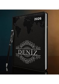 Resim Bk Gift Kişiye Özel İsimli Termo Sert Kapak 2026 Siyah Ajanda & Kalem -12, Öğretmenler Günü Hediyesi, Yeni İş Hediyesi 35345 Bk Gift Renkli 