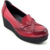 Resim Erkan Saçmacı Shay Kırmızı Hakiki Deri Dolgu Topuklu Günlük Ayakkabı 