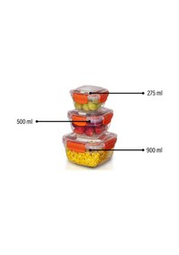 Resim 3'lü Set Master Kare Saklama Kabı 275 ML - 500 ML - 900 ML 001 