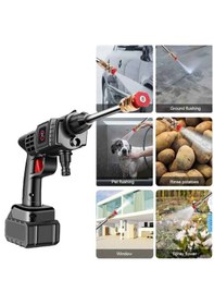 Resim Kablosuz Yüksek Basınçlı 100w 10000mah Şarjlı Su Tabancası Taşınabilir Araba Yıkama Sulama İlaçlama Makinası 100 Bar 