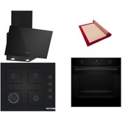 Resim Bosch Siyah 3 lü Ankastre Set (HUA736EA0T-POP6C6P30O-DWK63PJ60T(61T))-Buhar Destekli-Fırın Matı ile 