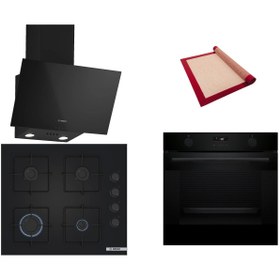 Resim Bosch Siyah 3 lü Ankastre Set (HUA736EA0T-POP6C6P30O-DWK63PJ60T(61T))-Buhar Destekli-Fırın Matı ile 
