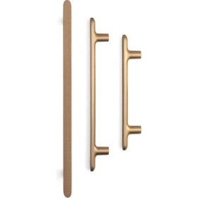 Resim System 4742 Modern Tırtıklı Kulp Şampanya Saten Renk 256 mm (Iki Delik Arası Mesafe) 