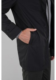 Resim Bisse Siyah Regular Fit Polyester Pardösü Trençkot Pardesü Trcn25y25001 D99 