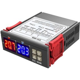 Resim Jeemson Stc-3008 Isı Kontrol Cihazı, İki Ntc Sensörlü, Çift Ekranlı, 110-220v, Röle Çıkışı, Ev & Endüstriyel Sıcaklık Regülatörü 