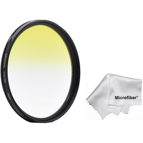 Resim 58Mm Lensler için Gradual Degrade Kademeli Sarı Yellow Filtre 