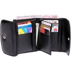 Resim West Polo Hakiki Deri Bol Kartlıklı Küçük Kadın Cüzdan Kartlık 