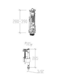 Resim Tema Siamp 49/101 Optima 3/6 Lt Çift Kademeli Rezervuar İç Takım Beyaz 
