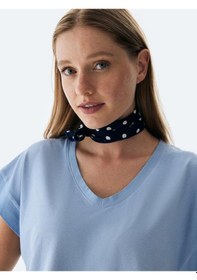 Resim Ltb Nomaka Kadın V Yaka Oversize Yıkamalı Kısa Kol T-shırt 12248001160016-8754 
