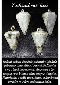 Resim Erilsa Sertifikalı Pandül Model Labradorit Taşı Kolye Çok Renkli 