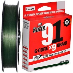 Resim Sufix 91 G-core X9 İp Misina Low Vıs Green 0.185mm - 150m - 9.5kg 