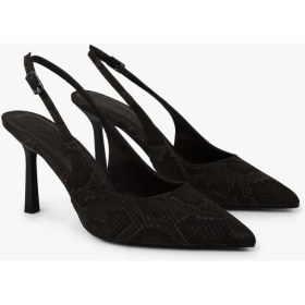 Resim Shoeberry Kadın Vina Kahve Yılan Desenli Stiletto 