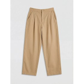 Resim LC Waikiki Lcw Kids Bej Mom Fit Kız Çocuk Pileli Pantolon 