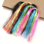 Resim 2 Paket (Her Biri 200 Tel) 0.5mm/0.02" Ice Wing Flashabou Tinsel Balık Bağlama Malzemesi - UV Etkili & Non-UV Renkleri (Çoklu-Renk) - Crazy Charlie Nymphs, Streamers, Jig Head Yemleri İçin Uzun Akıcı Lifler - Alabalık, Levrek, Şahin, Çipura Avı İçin Deniz ve Tatlı Su Sinek Olta Takımı Mücadelecileri için Canlı Renklerdeki Sahte Oltalar (Pembe, Mavi, Yeşil, Sarı, Mor, Siyah, Beyaz, Kırmızı vb.) 
