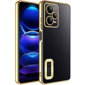 Resim Case 4U Xiaomi Redmi Note 12 Pro 5g Kılıf Kamera Lens Korumalı Şeffaf Renkli Logo Gösteren Parlak Om 