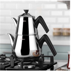 Resim Aryıldız Optimal Orta Boy Çaydanlık Takımı 1.5 Litre AR243039 Siyah 