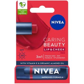 Resim Nivea Caring Beauty Lip Cheek SPF 30 - Yanak ve Dudak Renklendirici Red 4.8g 