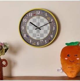 Resim Slim Ralli Çocuk Odası Duvar Saati -Sarı - 30 Cm 