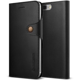 Resim VRS Design iPhone 8 Plus /7 Plus Native Diary Kılıf Black 